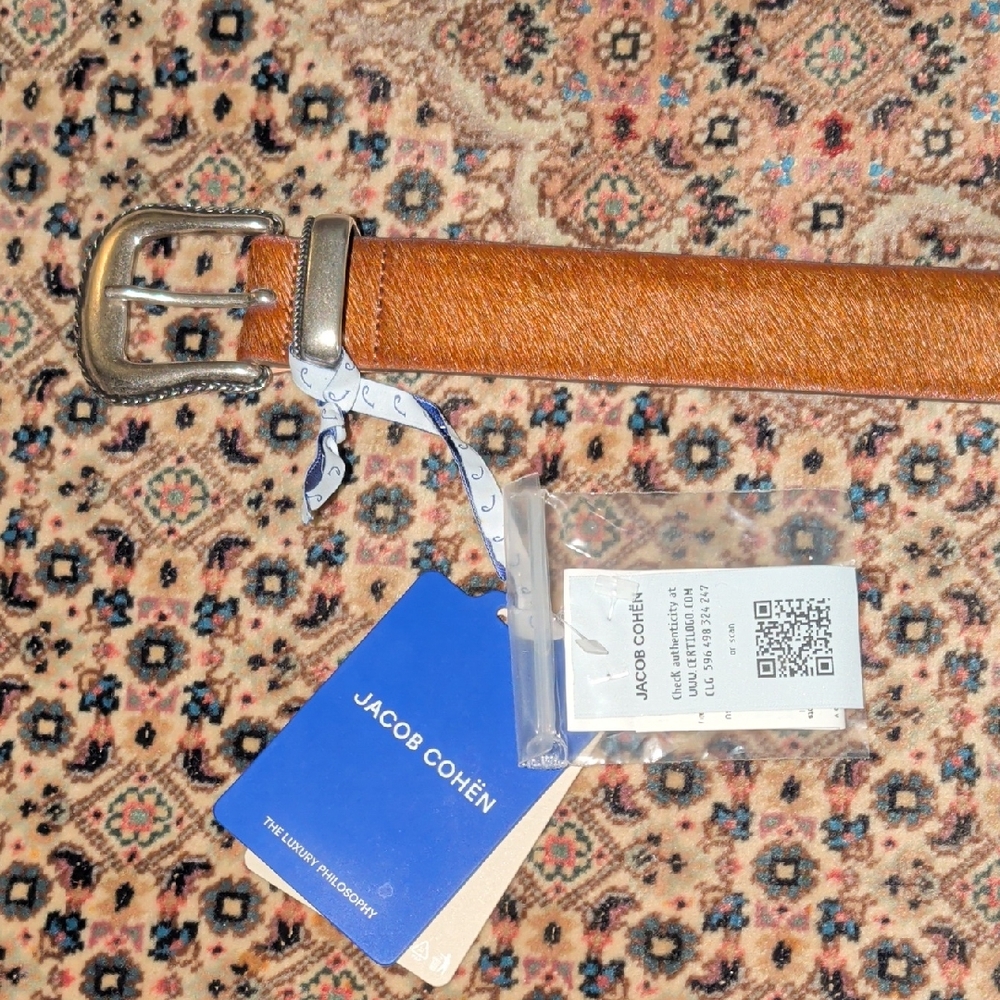 Jacob Cohen Brown Leather Belt with Silver Buckle